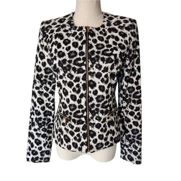 NWOTโCalvin Klein Black & white Leopard Print Jacket - Picture 1 of 9